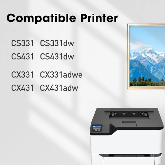 Alt view image 2 of 6 - 20N10 CS331 CX331 Toner Cartridge Set Replacement for Lexmark 20N10K0 20N10C0 20N10M0 20N10Y0 Toner for CS331 CS431 CX331 CX431 CS331dw CS431dw CX331adwe CX431adw Printer (BCMY,4-Pack)