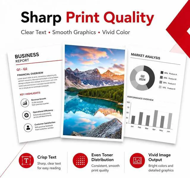 Alt view image 5 of 7 - 055H Toner Cartridge Set - High Yield Replacement for Canon 055 CRG055H Toner Compatible with imageCLASS MF743Cdw, MF741Cdw, LBP664Cdw, MF745Cdw, MF746Cdw Printer (4-Pack, Black Yellow Cyan Magenta)