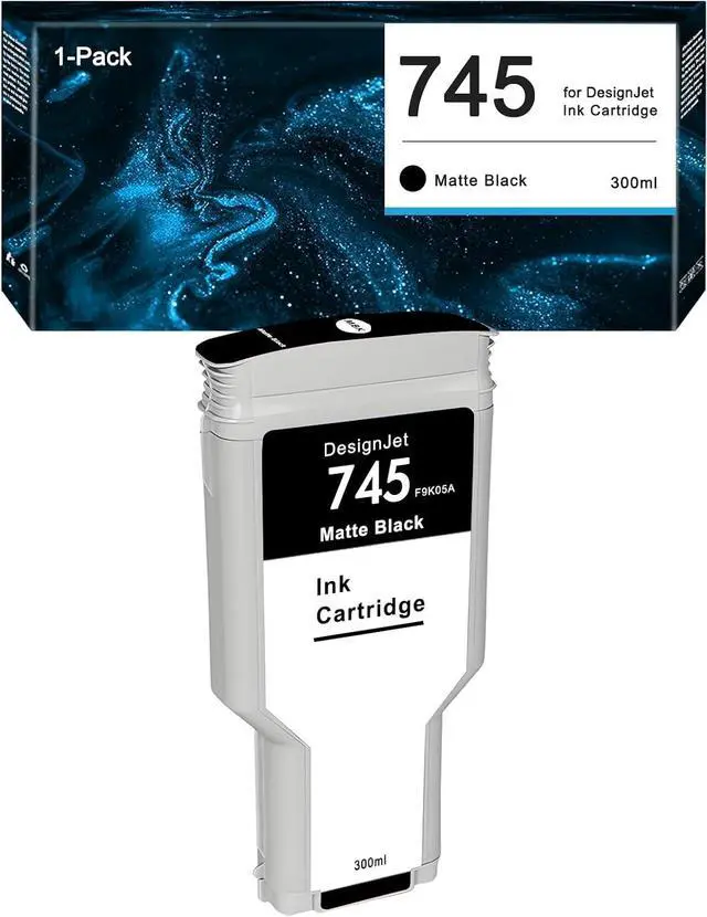 Main image of 745 Ink Cartridge HP 745 Matte Black F9K05A Replacement DesignJet Z2600 DesignJet Z5600 Postscript Printer 300ml 1-Pack