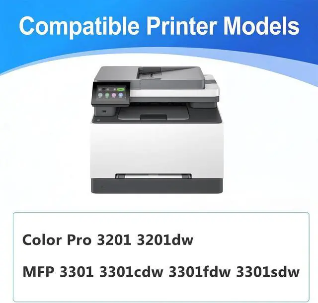 Alt view image 2 of 6 - 218A Toner Cartridge 4 Pack Replacement for HP 218X 218A W2180A Work for Color Pro 3201 3201dw MFP 3301 3301cdw 3301fdw 3301sdw Series Printer BK/C/M/Y
