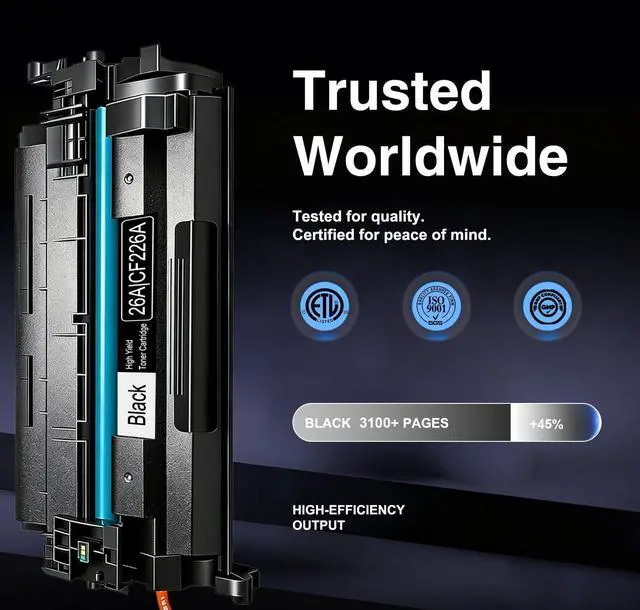 Alt view image 2 of 7 - 26A Black Toner Cartridges 3 Pack Replacement for HP 26A CF226A 26X for Pro MFP M426fdw M426dw M402dw M402n M426fdn M402dn M402dne Printer Ink High Yield
