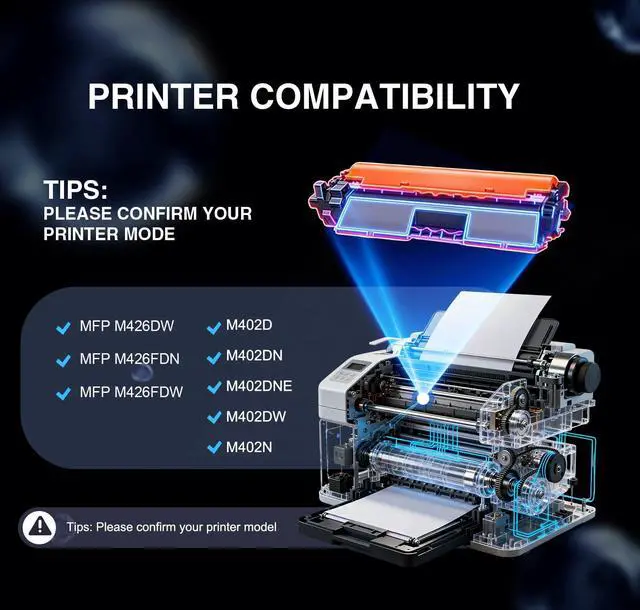 Alt view image 3 of 7 - 26A Black Toner Cartridges 3 Pack Replacement for HP 26A CF226A 26X for Pro MFP M426fdw M426dw M402dw M402n M426fdn M402dn M402dne Printer Ink High Yield