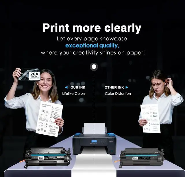 Alt view image 4 of 7 - 26A Black Toner Cartridges 3 Pack Replacement for HP 26A CF226A 26X for Pro MFP M426fdw M426dw M402dw M402n M426fdn M402dn M402dne Printer Ink High Yield
