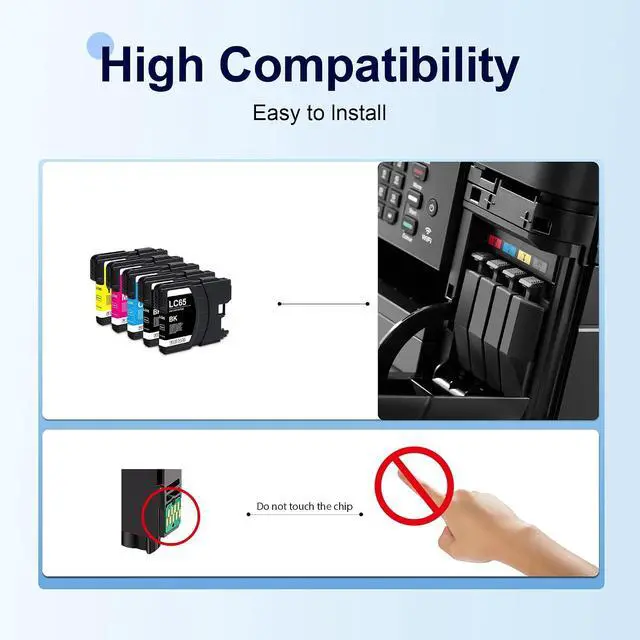 Alt view image 6 of 7 - MOLIMER LC65 Ink Cartridges 5 Pack - Compatible Replacement for Brother LC65BK LC65C LC65M LC65Y Ink with Brother MFC5890CN MFC6490CW MFC5895CW MFC6890CDW Printers (2Black+1Cyan+1Magenta+1Yellow)