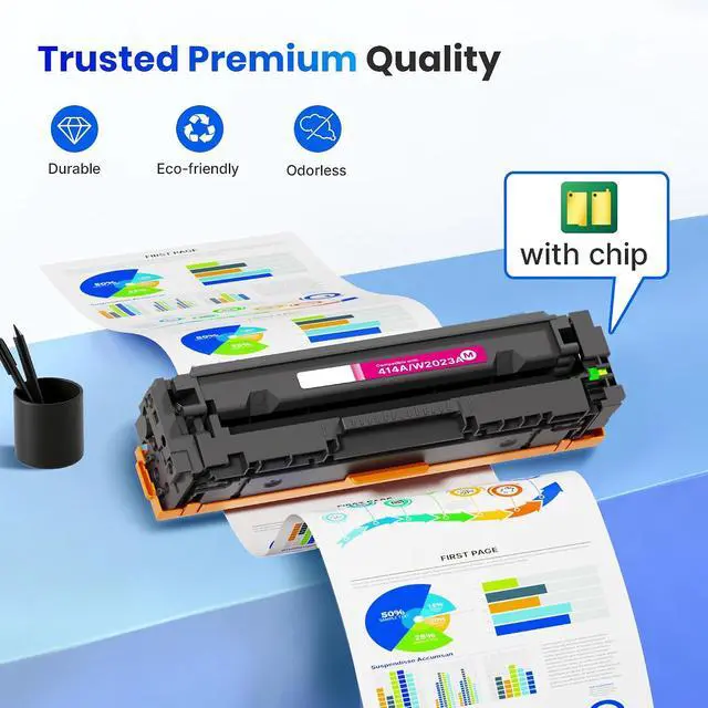 Alt view image 4 of 5 - 414A Toner Cartridges 4 Pack for HP M479fdw M479fdn M454dw with Chip