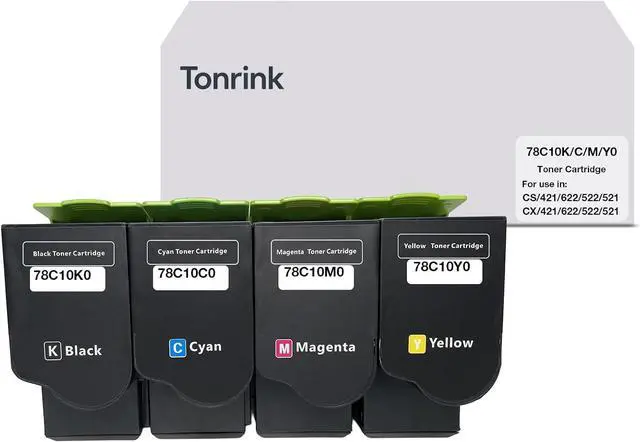 Main image of Remanufactured 78C10 Toner Cartridge for Lexmark CS421 CS521 CS622 CX421 CX522 CX622 CX625 Printer 4 Packs CMYK