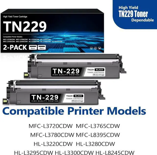 Alt view image 2 of 7 - TN229 Black Toner Cartridge 2-Pack TN-229BK Toner HL-L3220CDW HL-L3300CDW