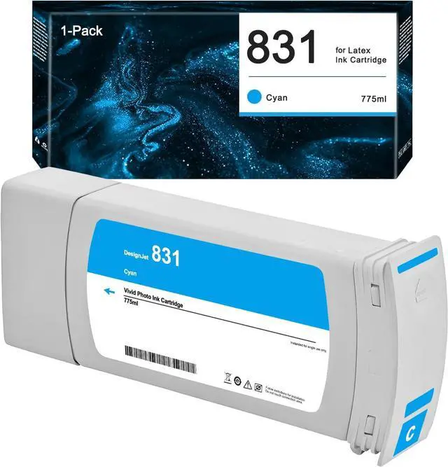 Main image of 831 831A Ink Cartridge Cyan CZ683A Replacement for Latex 310 315 330 335 360 365 370 570 Printers (1-Pack, 775ml)