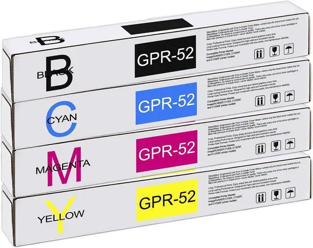 Main image of MasaiMara GPR-52 GPR52 Compatible Toner Cartridge for Canon imageRUNNER C1325 C1325IF C1335IF Printer (Black Cyan Magenta Yellow, 4 Pack)