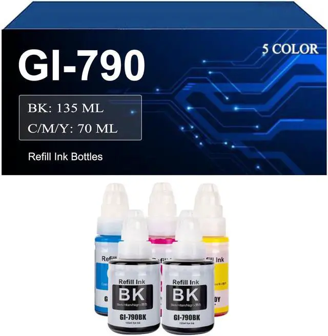 Main image of GI 790 GI-790 Refill Ink Bottles Compatible for Canon PIXMA G1000 G1010 G2000 G2002 G2010 G3000 G3010 G4000 G4010 Printers, Ink Refill Bottle