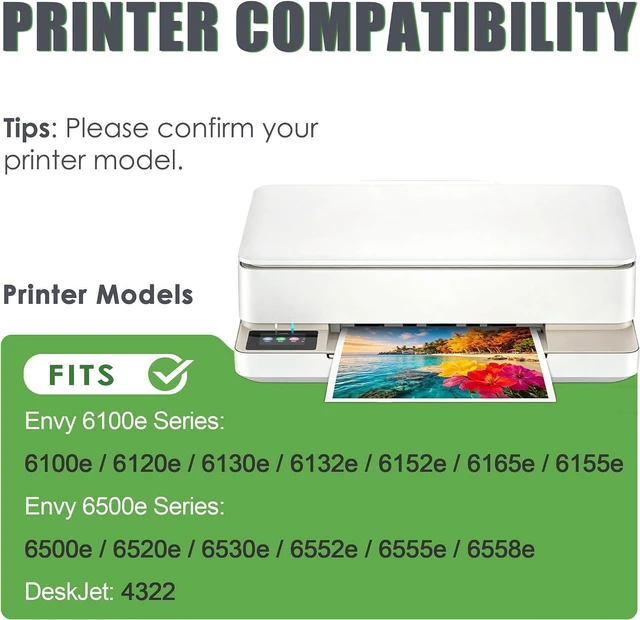 Alt view image 2 of 7 - SFINK 68 Ink Cartridges Replacement for 68 Black Color Ink Cartridges Combo Pack Compatible with Envy 6152e, 6155e, 6552e, 6555e, 6558e Series Printer 2PK (1 Black, 1 Tri-Color)