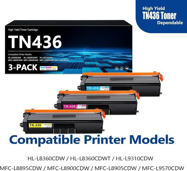 Alt view image 2 of 7 - TN436 Toner Cartridge 3-Color Super High Yield TN436C TN436M TN436Y Toner