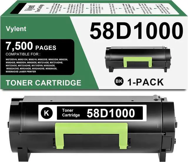 Main image of Vylent 58D1000 Black Toner Cartridge High Yield for MS725 MS821 1-Pack