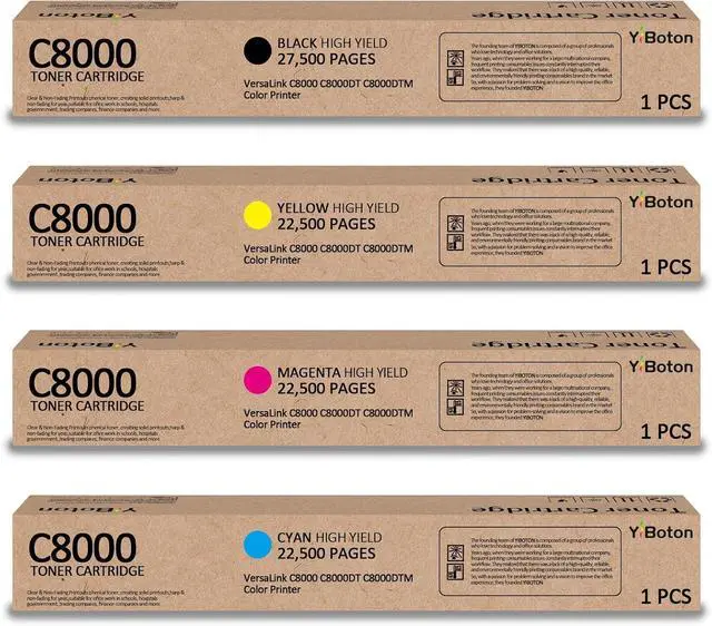 Main image of Compatible for Xerox Versalink C8000 Series High Yield Toner Cartridge, 27500 Pages, Work with C8000DT C8000DTM C8000W Printer, Replace 106R04046 106R04047 106R04048 106R04049