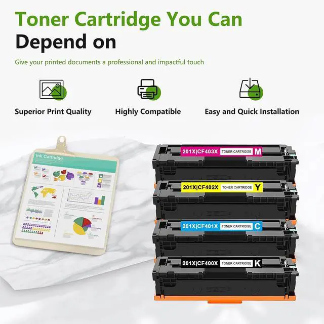 Alt view image 6 of 6 - 201X High-Yield Toner Cartridge Set, 4-Pack (1Black,1Cyan,1Magenta,1Yellow)