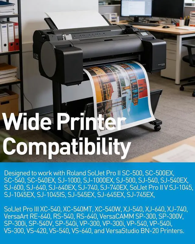 Alt view image 2 of 7 - MasaiMara ESL3 ESL3-BK ESL3-CY ESL3-MG ESL3-YE Ink Cartridges Set Compatible for Roland ECO-SOL MAX Printers (Black Cyan Magenta Yellow, 4-Pack)