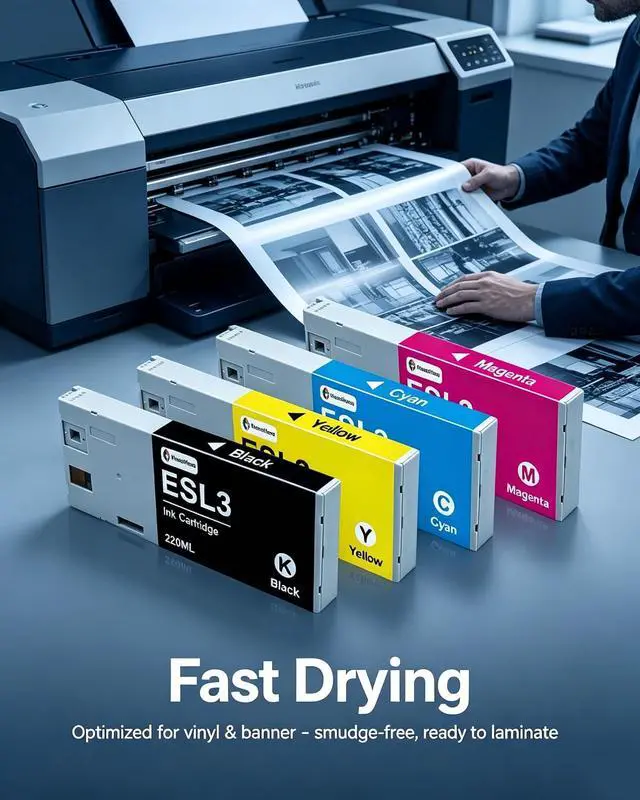 Alt view image 6 of 7 - MasaiMara ESL3 ESL3-BK ESL3-CY ESL3-MG ESL3-YE Ink Cartridges Set Compatible for Roland ECO-SOL MAX Printers (Black Cyan Magenta Yellow, 4-Pack)