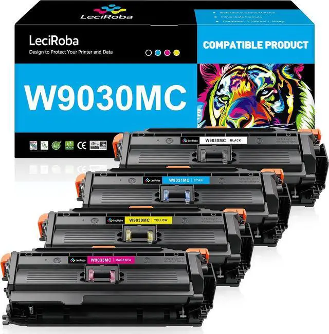 Main image of LeciRoba Compatible Toner Cartridge Replacement for HP W9030MC HP W9031MC W9032MC W9033MC Toner Cartridge for HP Color LJ Managed MFP E67550dh E67650dh, Flow E67560z E67660z Printer (4-Pack)