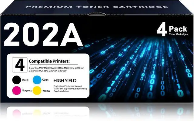 Main image of 202A Toner Cartridges 4 Pack Replacement for HP 202A CF500A M281fdw