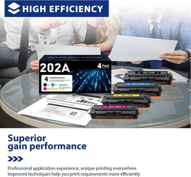 Alt view image 7 of 7 - 202A Toner Cartridges 4 Pack Replacement for HP 202A CF500A M281fdw