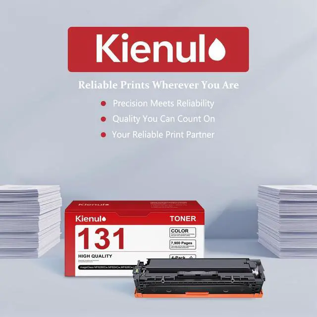 Alt view image 6 of 6 - 131 Toner Cartridge Set (4-Pack ,B/C/M/Y) CRG131 CRG-131 CRG 131 Toner Replacement for Canon Color ImageClass MF8280Cw MF624Cw MF628Cw LBP7110Cw LBP5050 MF8050Cn MF8080Cw Printer Toner