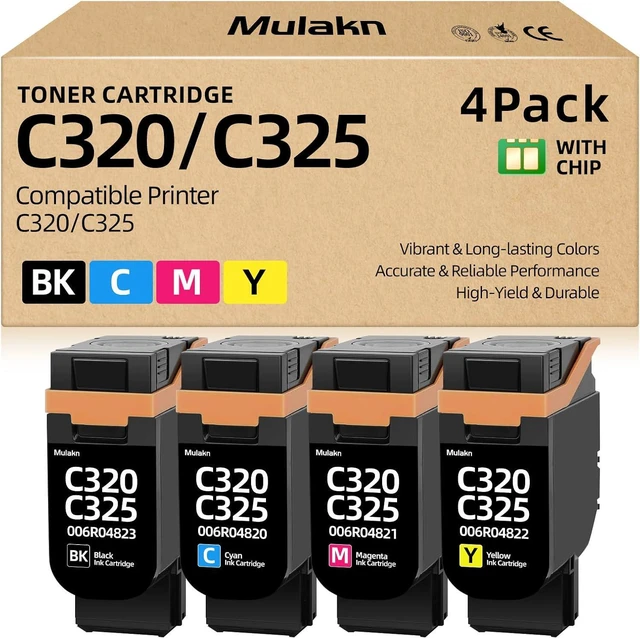 Main image of C320 C325 Toner Cartridge Compatible for Xerox 006R04820 006R04821 006R04822 006R04823 Work for Xerox C320 C325 Printer Toner Cartridge 4Pk