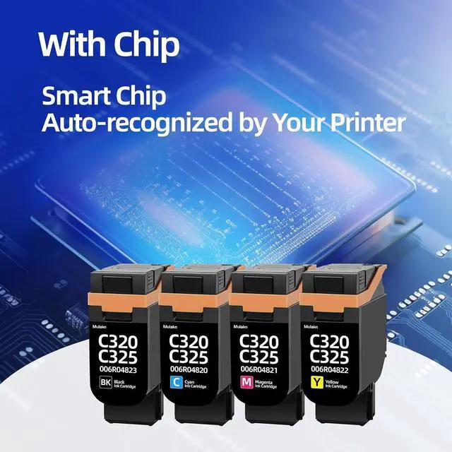 Alt view image 4 of 7 - C320 C325 Toner Cartridge Compatible for Xerox 006R04820 006R04821 006R04822 006R04823 Work for Xerox C320 C325 Printer Toner Cartridge 4Pk