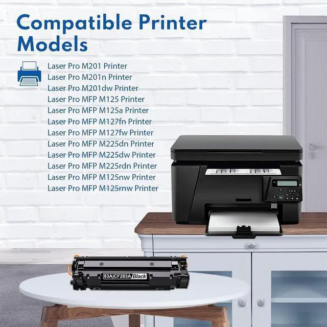 Alt view image 3 of 7 - 83A CF283A Black Toner Cartridge 2-Pack Replacement for HP 83A CF283A 83X CF283X Cartridge Use for Laserjet Pro MFP M201 M125nw M225dw M201n M127fn M225dn Printer