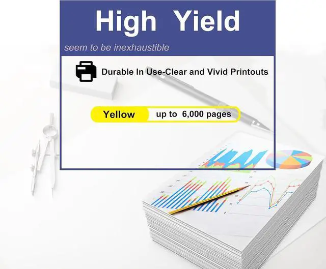Alt view image 3 of 6 - 1 Pack TK-592Y 1T02KVBUS0 Yellow Toner Cartridge High Yield Compatible TK-592Y TK592Y Replacement for Kyocera Ecosys M6026cidn M6526cdn P6026cdn FS-C2026MFP FS-C2126MFP FS-C2526MFP FS-C5250DN Printer