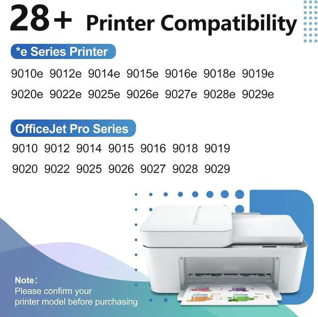 Alt view image 3 of 7 - 962XL Ink Cartridges Replacement for HP 962XL Ink Cartridges Combo Pack Work for Officejet Pro 9015e 9010 9015 9025e 9018 9020 9025 9018e 9012e 9016 Printer Black Color (4 Pack)