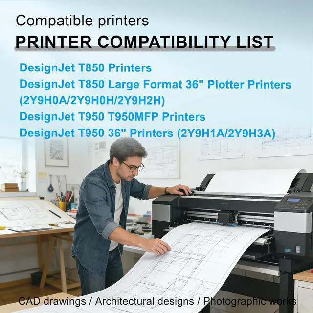 Alt view image 2 of 7 - SRITE 738 DesignJet Ink Cartridges (300ml X 4 Black Cyan Magenta Yellow)