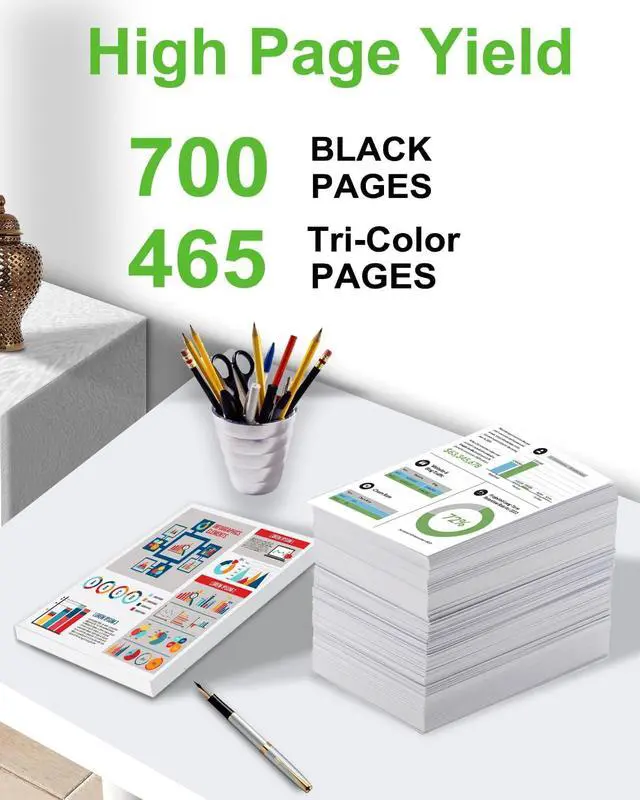 Alt view image 4 of 7 - 64XL Ink Cartridges Black/Color Combo Pack (2-Packs) High Yield - Replacement for HP Ink 64 64XL Work with Envy Photo 6220 6222 6230 6234 7120 7130 7132 7134 7800 7820 7830 7855, Tango Series Printer