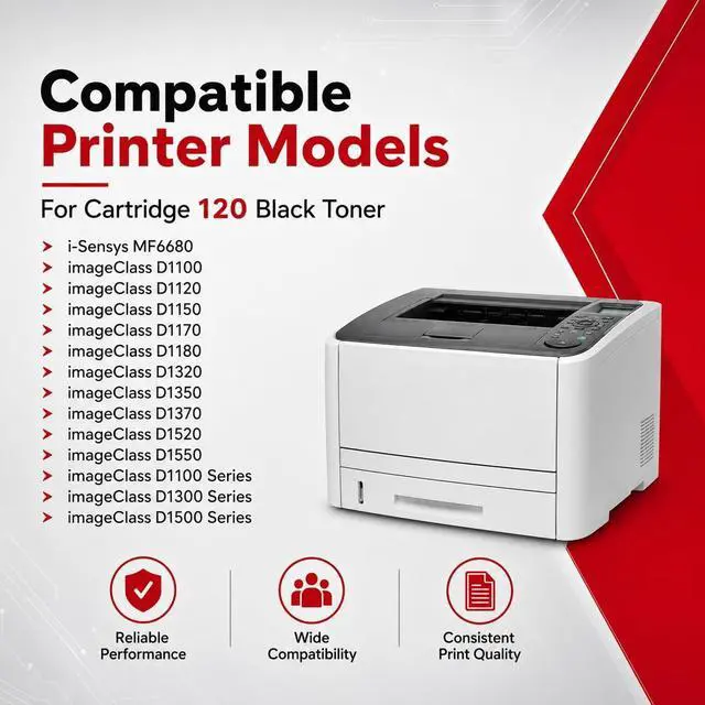Alt view image 2 of 7 - 120 Toner Cartridge Replacement for Canon 120 CRG-120 CRG120 Toner Compatible with D1550 D1100 D1120 D1150 D1170 D1180 D1320 D1350 D1370 D1520 Printer(Black, 1-Pack)
