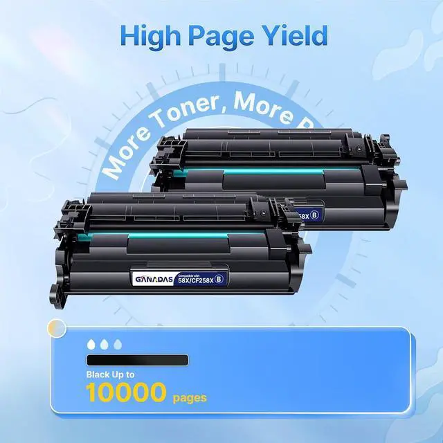 Alt view image 3 of 5 - GANADAS 58X Toner Cartridge (with Chip) Compatible Replacement for HP 58X CF258X 58A CF258A for LaserJet MFP M428fdw M428fdn M428dw M404 M428 Pro M404n M404dw M404dn Printer (2 Pack,Black)