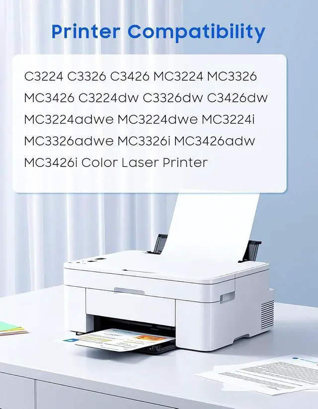 Alt view image 2 of 7 - C3210 C3224 MC3224 Toner Cartridges Replacement for Lexmark C3224 MC3426 MC3326 C3326 C3426 MC3224 Printer Toner C3210K0 C3210C0 C3210M0 C3210Y0 MC3224 C3224DW Toner Cartridges 4-Pack (with Chip)