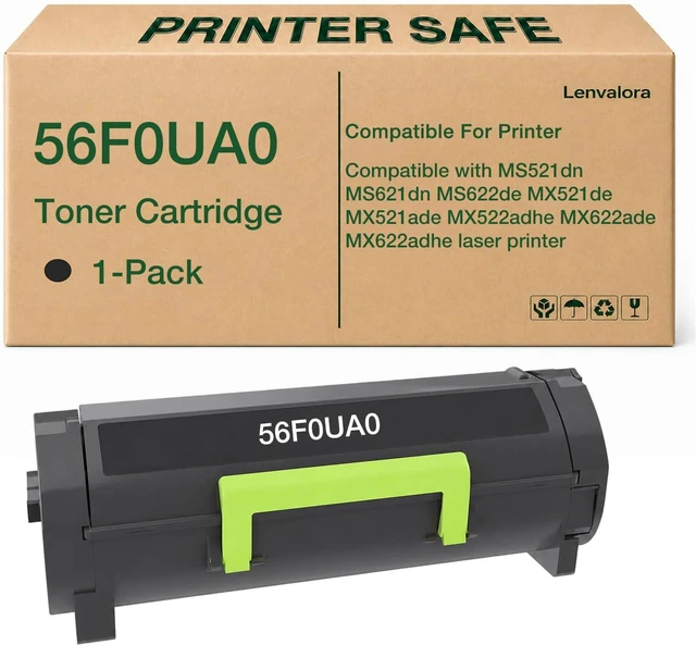 Main image of 56F0UA0 Black Toner Cartridge Replacement for Lexmark 56F0UA0 Compatible with MS622de MX521de MS521 MS621 MS622 MX521 MX522 MX622 MS521dn MS621dn MX521ade MX522adhe MX622ade MX622adhe Printers