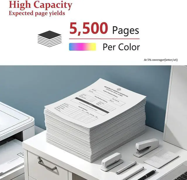Alt view image 3 of 5 - 069H High Capacity Toner Cartridge CRG069H CRG-069H CRG 069H Toner Replacement for Canon Color ImageCLASS MF753Cdw MF751Cdw MF752Cdw MF756Cx LBP674Cdw LBP673Cdw LBP674Cx Printer Toner (1 Yellow)