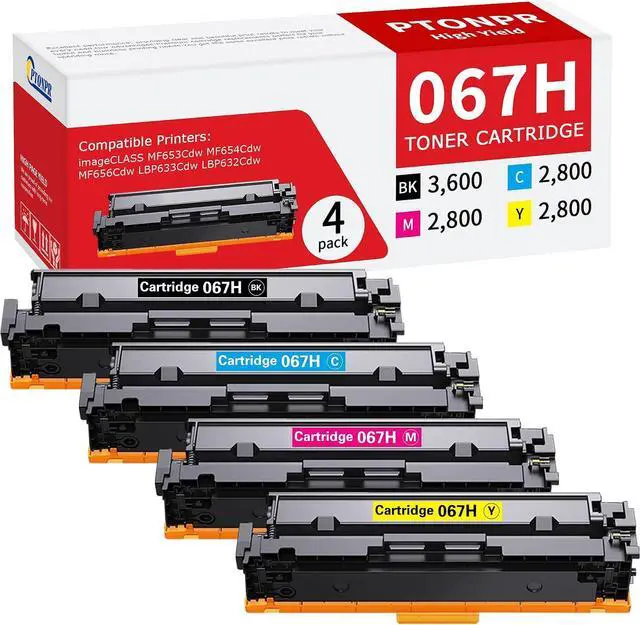 Main image of 067H 067 Toner Cartridge High Yield 4 Pack Replacement for Canon 067H 067 CRG-067 Work with imageCLASS LBP632Cdw LBP633Cdw MF653Cdw MF654Cdw MF656Cdw Printer (BK/C/M/Y)