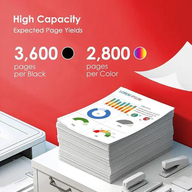 Alt view image 3 of 6 - 067H 067 Toner Cartridge High Yield 4 Pack Replacement for Canon 067H 067 CRG-067 Work with imageCLASS LBP632Cdw LBP633Cdw MF653Cdw MF654Cdw MF656Cdw Printer (BK/C/M/Y)