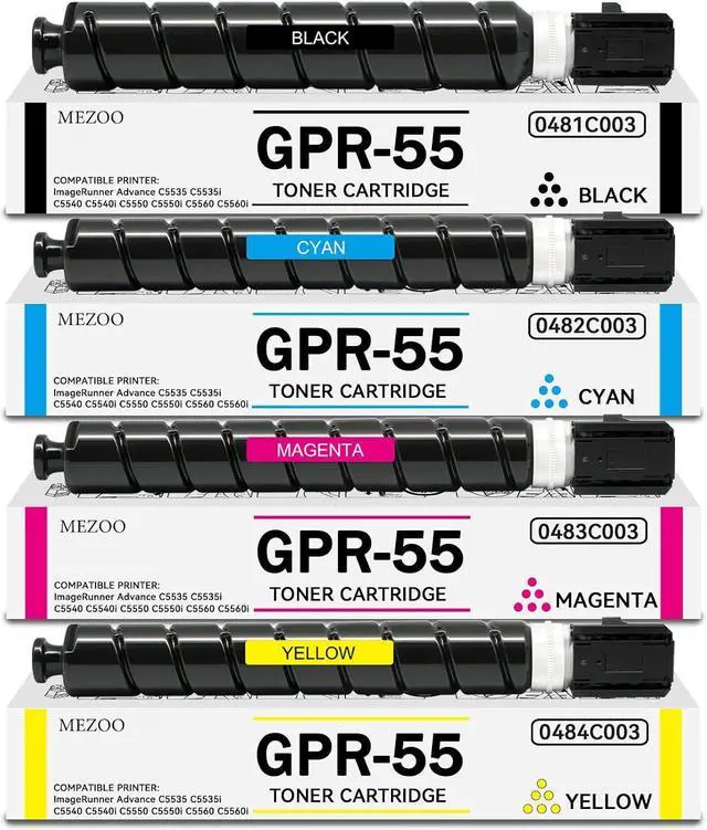 Main image of GPR55 GPR-55 Toner Cartridge High Yield Replacement for Canon GPR-55 GPR55 Toner Cartridge Compatible for Canon ImageRunner Advance C5535 C5535i C5540 C5540i C5550 C5550i C5560 C5560i Printer(4 Pack)