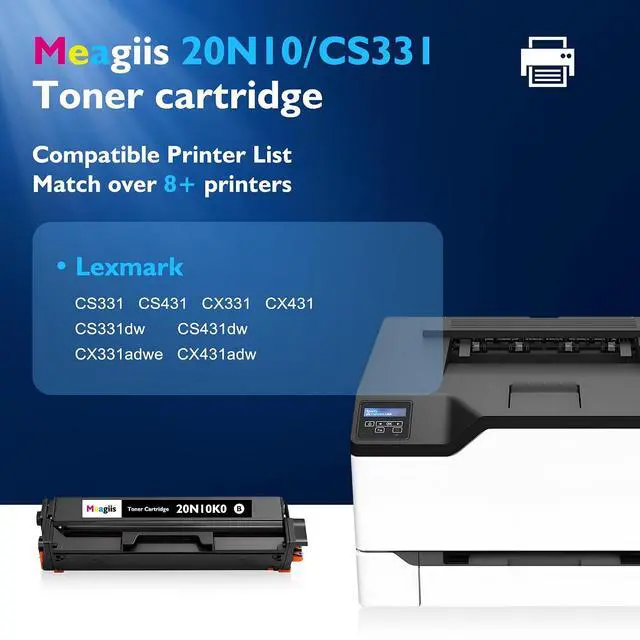 Alt view image 2 of 7 - CS331 CS431 20N10K0 Black Toner Cartridge (with Chip) 1-Pack
