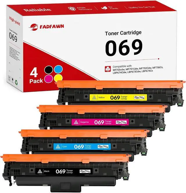 Main image of 069 Toner Cartridges 4 Pack Replacement for Canon 069 for Color ImageCLASS LBP674Cdw Mf753cdw MF751Cdw LBP673Cdw LBP674Cx MF752Cdw MF756Cx Printer (Black Cyan Magenta Yellow)