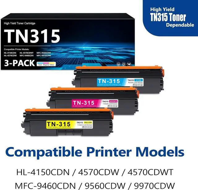 Alt view image 2 of 7 - TN315C TN315M TN315Y Toner Cartridge 3 Pack High Yield TN315C/M/Y Toner