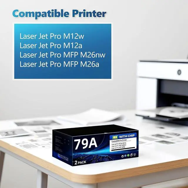 Alt view image 2 of 7 - BERRYSKY 79A Black Toner Cartridge 2-Pack for M26a M26w M26nw M12a M12w