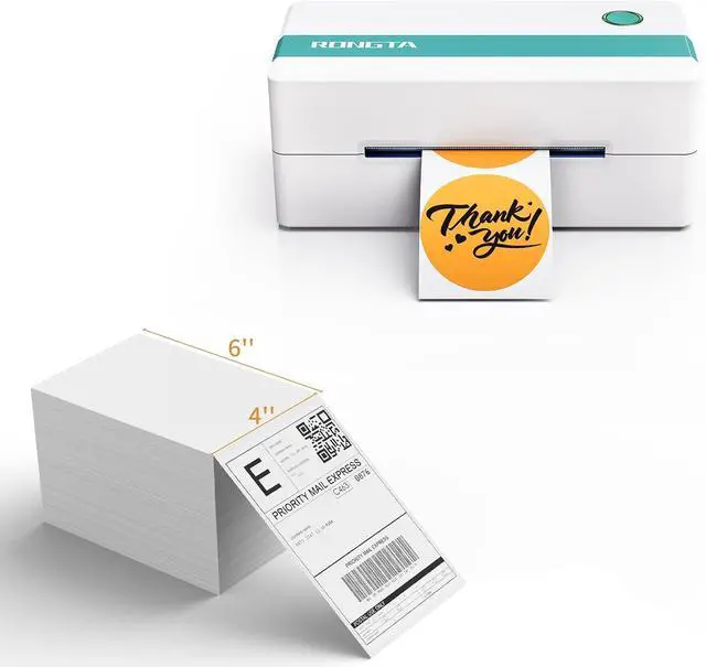Main image of Rongta Thermal Shipping Label Printer, Bluetooth Wireless 4x6 Sticker Label Maker for Package Fanfold 4x6 Direct Thermal Labels, 1 Stacks