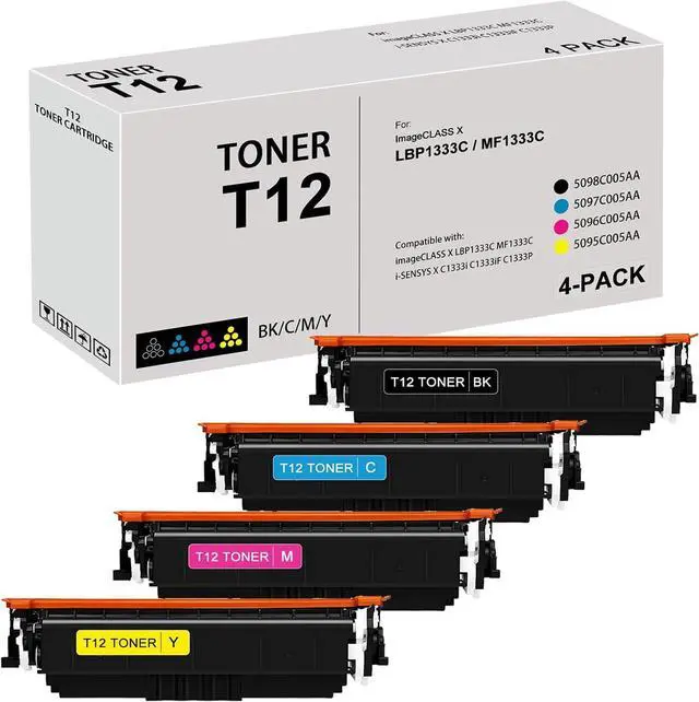 Main image of T12L T12 Toner Cartridge Compatible with Canon 5098C005AA 5097C005AA 5096C005AA 5095C005AA for Canon imageCLASS X LBP1333C MF1333C i-SENSYS X C1333i C1333iF C1333P Printers(4-Pack)