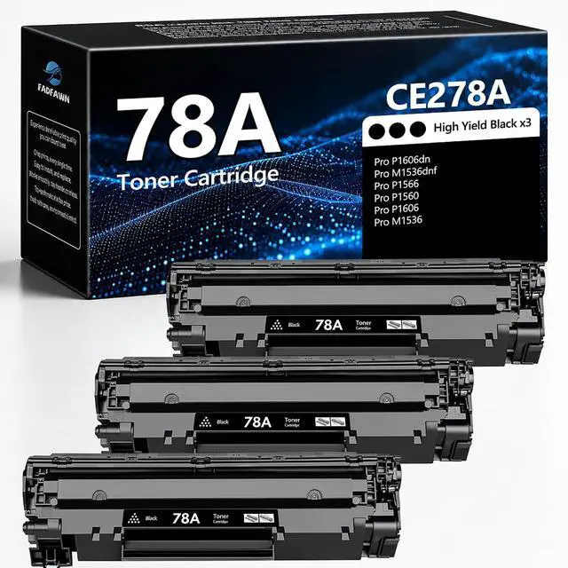 Main image of 78A Toner Cartridges 3 Pack Black High Yield Replacement for HP 78A Toner for Pro P1606dn M1536dnf P1566 P1560 P1606 M1536 Printer CE278A