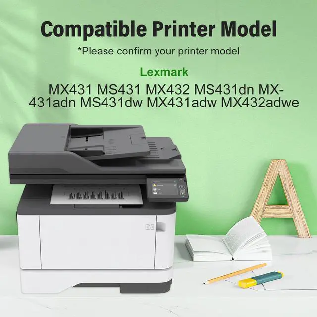 Alt view image 2 of 6 - 55B1X00 Remanufactured Toner Cartridge Compatible for Lexmark MX431 Toner,for Lexmark MX432 MS431 MX431 MS431dw MS431dn MX431adn MX431adw MX432adwe Printer, 20K Pages