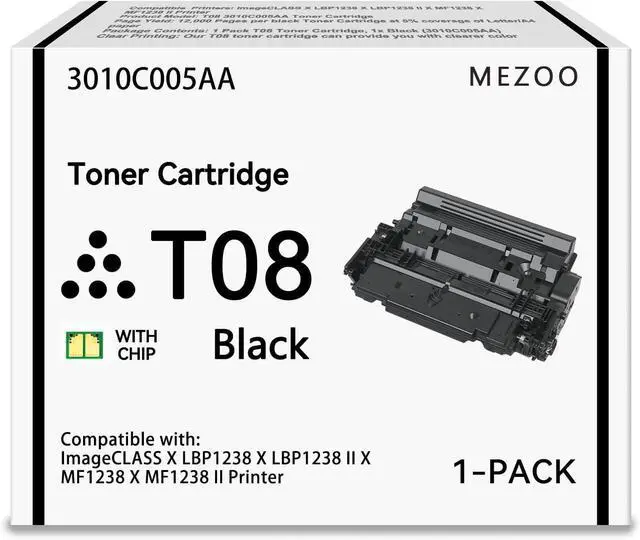 Main image of T08 Black Toner Cartridge High Capacity Compatible for Canon T08 3010C005AA