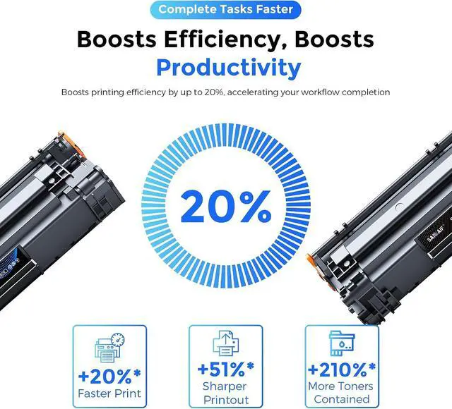 Alt view image 4 of 7 - 83A Toner Cartridges Black (1-Pack) Replacement for HP 83A CF283A Toner Cartridges Works with LaserJ Pro M201dw M201n MFP M125a M125rnw M125nw M127fn M127fp M127fw M225dn Printer